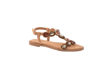 Wholesaler Lady Glory - Women's flat sandals with rhinestones