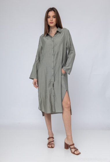 Grossiste LAJOLY - Robe chemise longue en coton