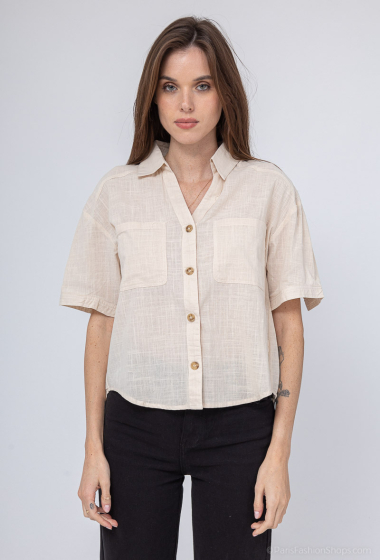 Grossiste LAJOLY - T-shirt chemise en coton manches courtes