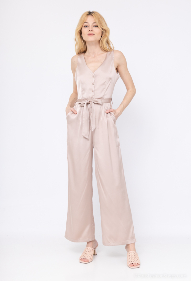 Grossiste LAJOLY - Combinaison pantalon en satin avec ceinture