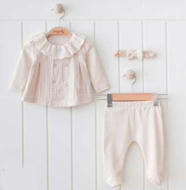 Wholesaler Lara Kids - Cotton gauze baby set