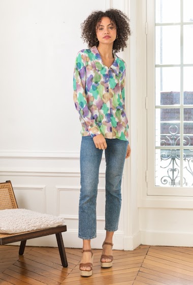 Wholesaler Last Queen - Printed shirt blouse, classic regular fit