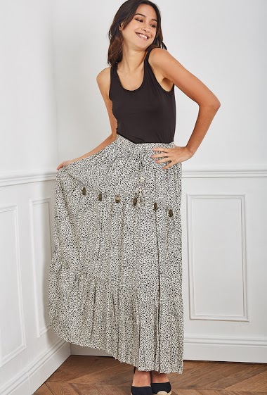 Wholesaler Last Queen - Long skirt embroidered with tight sequins with cord decorated with bells