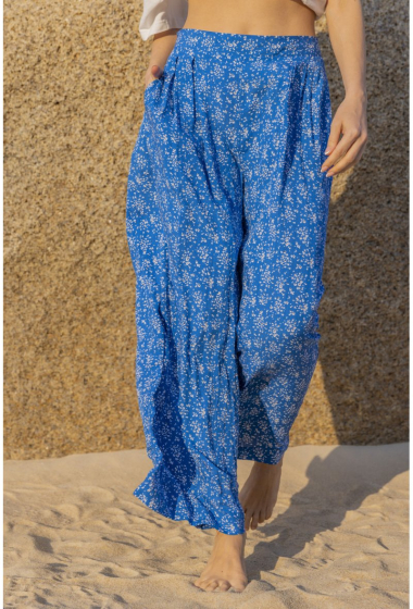 Wholesaler Last Queen - Flowy floral print pants with pockets