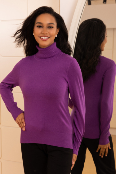 Wholesaler Last Queen - Turtleneck knit sweater with long sleeves, top quality