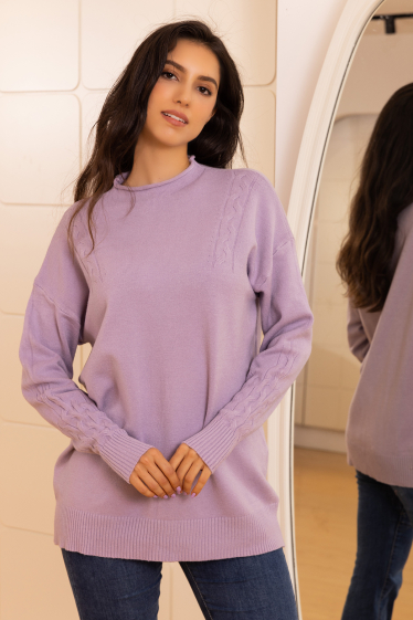 Wholesaler Last Queen - Soft knit slim fit sweater with long sleeves