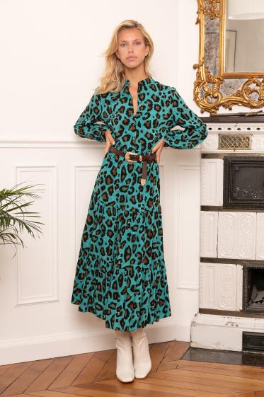 Wholesaler Last Queen - Classic maxi dress printed loose fit with ruching