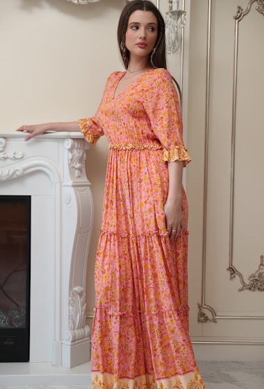 Robe mi best sale longue imprimé fleuri