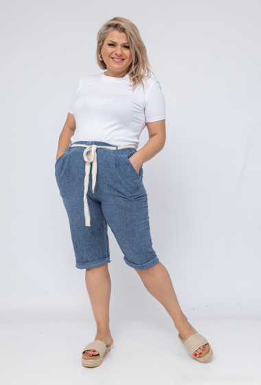 Großhändler LAURA PARIS (MKL) - Bermudashorts/Shorts aus gewaschenem Leinen und Baumwolle