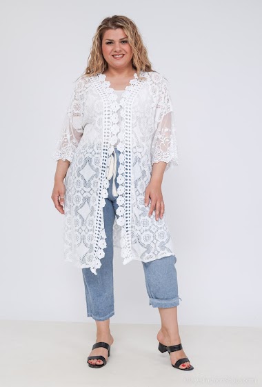 Wholesalers LAURA PARIS (MKL) - Open lace cardigan/ kimono