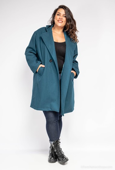 Grossiste LAURA PARIS (MKL) - Manteau col tailleur à double boutonnage