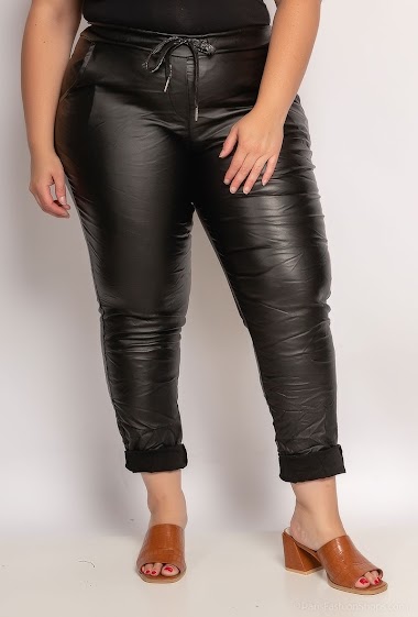Wholesaler LAURA PARIS (MKL) - Imitation leather effect/coated pants