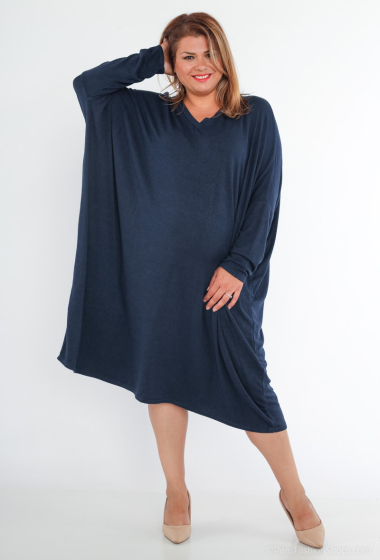 Wholesaler LAURA PARIS (MKL) - Soft V-neck oversized sweater dress
