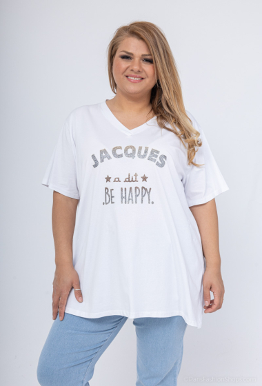Grossiste LAURA PARIS (MKL) - T-shirt coton « Jacques a dit Be happy »