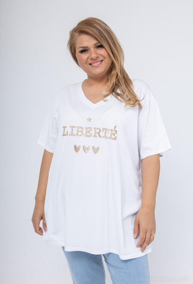 Großhändler LAURA PARIS (MKL) - „Liberty“-Baumwoll-T-Shirt