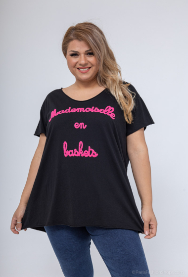 Grossiste LAURA PARIS (MKL) - T-shirt léger « Mademoiselle en baskets »