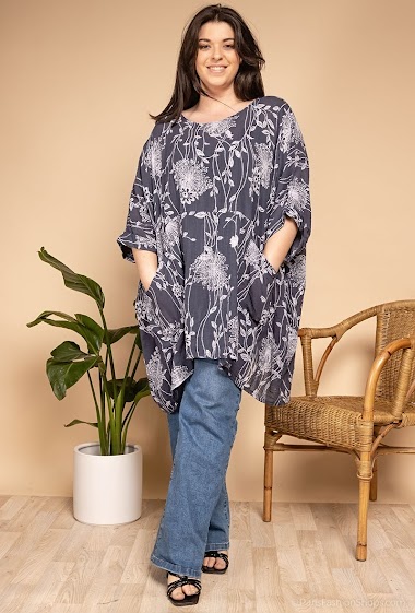 Wholesaler LAURA PARIS (MKL) - Oversized Flower printed tunic