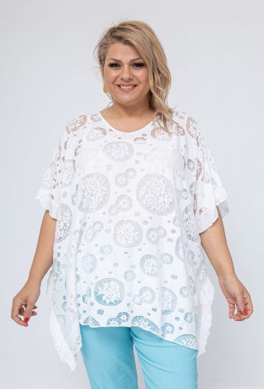Wholesaler LAURA PARIS (MKL) - Lace tunic/poncho with tank top