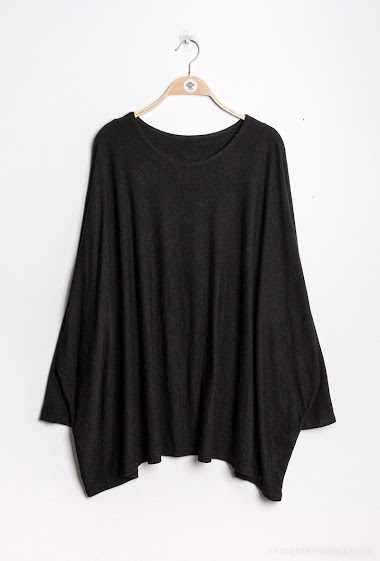 Wholesaler LAURA PARIS (MKL) - Soft round-neck oversized sweater/tunic