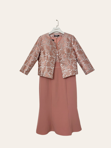 Wholesaler Lautinel - 2-piece jacquard blazer and mid-length dress set