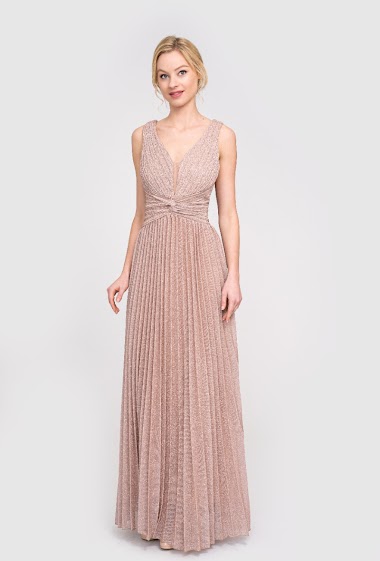 Wholesaler Lautinel - Shiny pleated evening dress