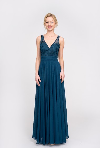 Wholesaler Lautinel - Evening dress with embroidered patterns