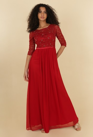 Wholesaler Lautinel - Long sleeve lace evening dress