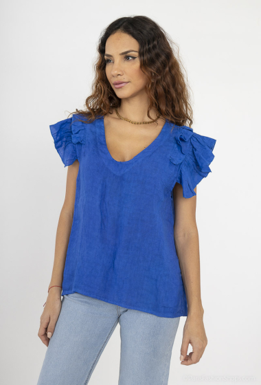 Wholesaler Léa & Luc - Blouse with ruffled sleeves