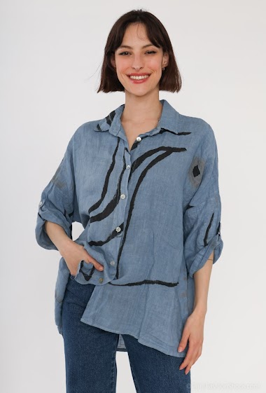 Wholesaler Léa & Luc - Printed linen shirt