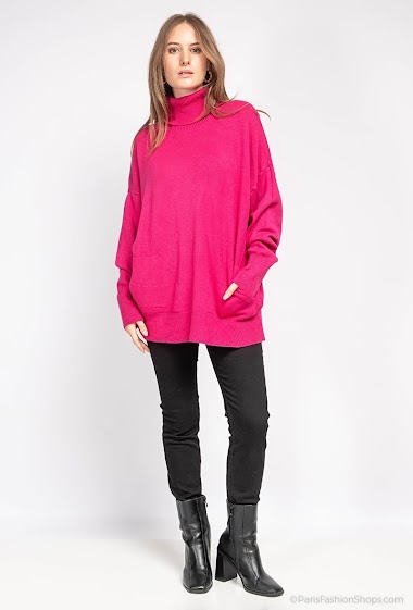 Wholesaler Léa & Luc - Jumper with turtle neck and pockets