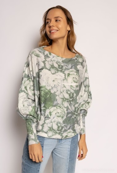 Wholesaler Léa & Luc - Sweater with flower print