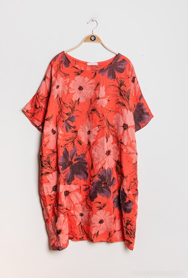 Wholesaler Léa & Luc - Linen flower print dress