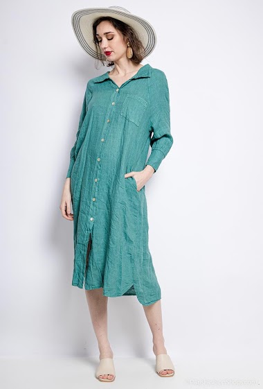 Wholesaler Léa & Luc - Linen shirt dress