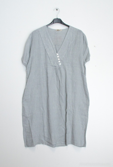 Wholesaler Léa & Luc - Linen dress with front buttons