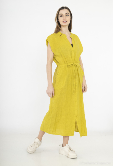 Wholesaler Léa & Luc - Linen dress with two pockets