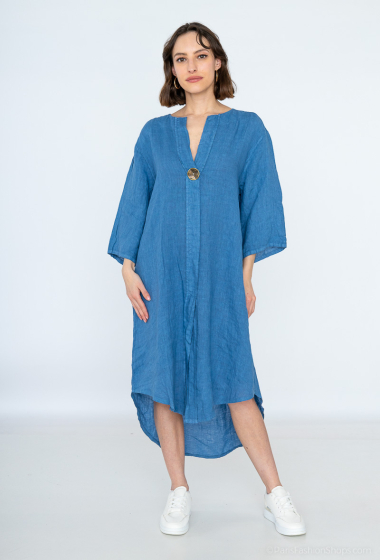 Wholesaler Léa & Luc - Linen dress with big button
