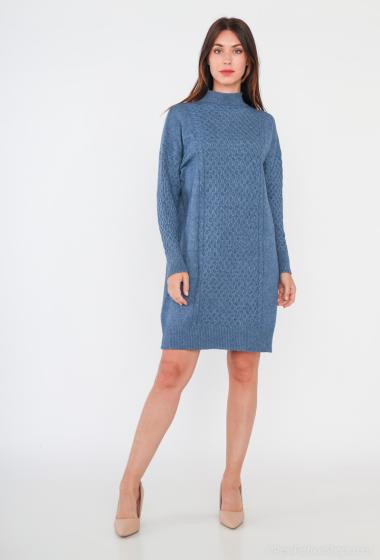Wholesaler Léa & Luc - V-neck knit sweater dress