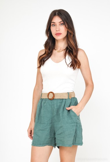 Wholesaler Léa & Luc - Linen shorts with belt