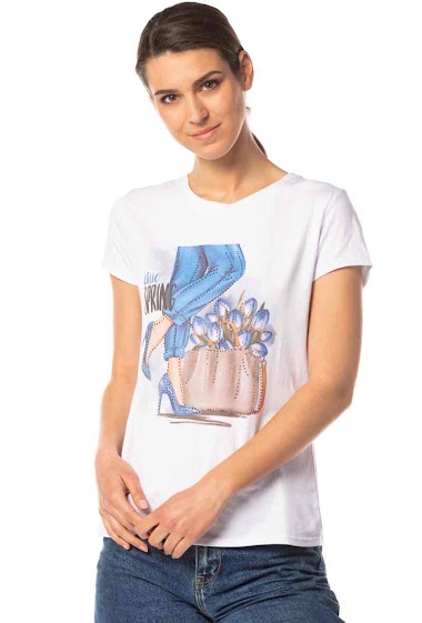 Wholesaler Léa & Luc - Printed cotton T-shirt