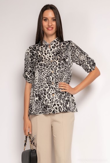 Grossiste Leana Mode - Chemise à imprimé léopard