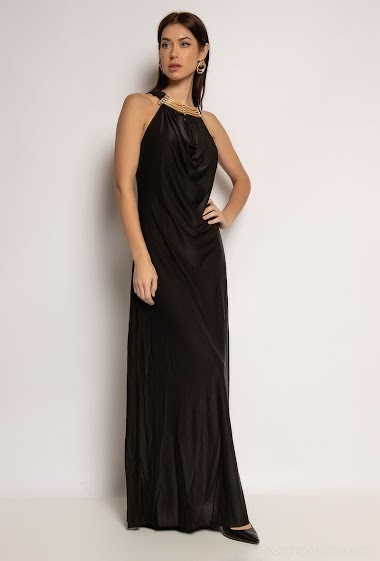 Wholesaler Leana Mode - Draped dress with necklace collar
