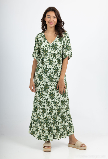 Großhändler Leana Mode - Langes bedrucktes Kleid