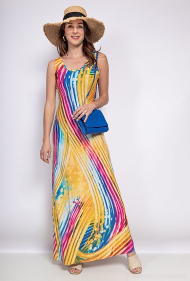 Wholesaler Leana Mode - Striped maxi dress