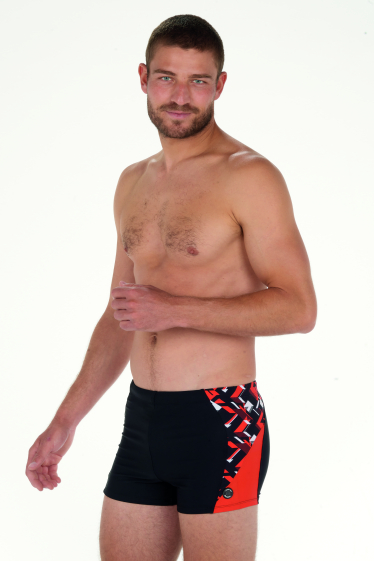 Wholesaler LEMON BAY by France Denim - Aop Geometric Side Swim Boxer Shorts