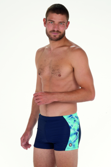 Wholesaler LEMON BAY by France Denim - Neon Side Print Swim Boxer Shorts