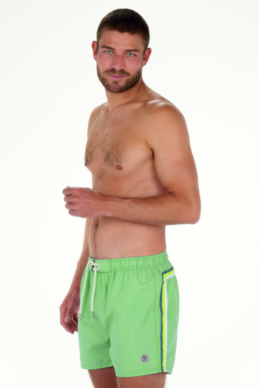Wholesaler LEMON BAY by France Denim - Plain swim shorts with three-color stripes