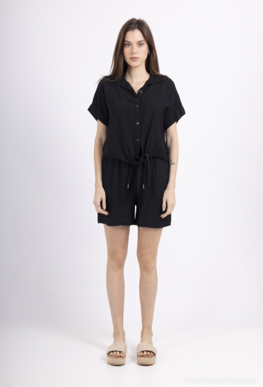 Wholesaler L'Emotion - Cropped Shirt with Bow
