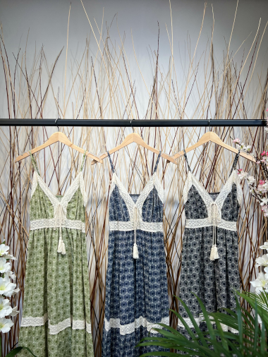 Wholesaler L'Emotion - 100% Cotton Dress with Lace