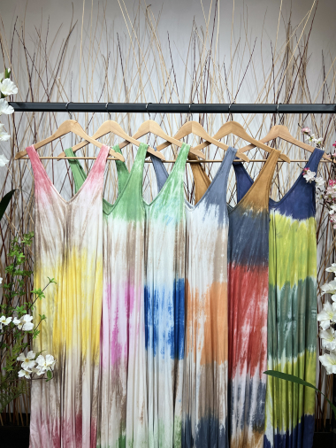 Wholesaler L'Emotion - Tricolor Tie & Dye Dress
