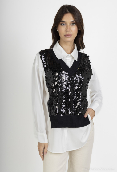 Großhändler Les Bonnes Copines - Pulloverhemd mit Pailletten